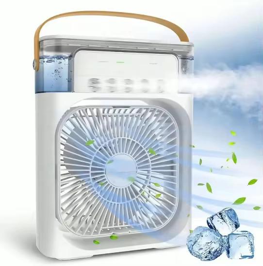 MINI VENTILADOR LUZ LED - HUMIDIFICADOR 3EN1