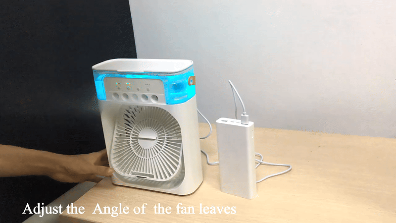 MINI VENTILADOR LUZ LED - HUMIDIFICADOR 3EN1